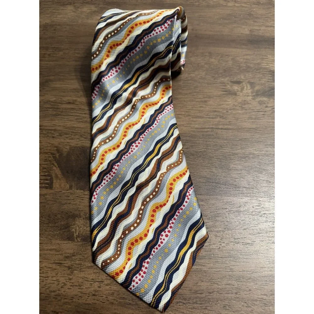 Missoni Cravatte Silk Tie Mens Colorful Signature Striped Necktie ITALY